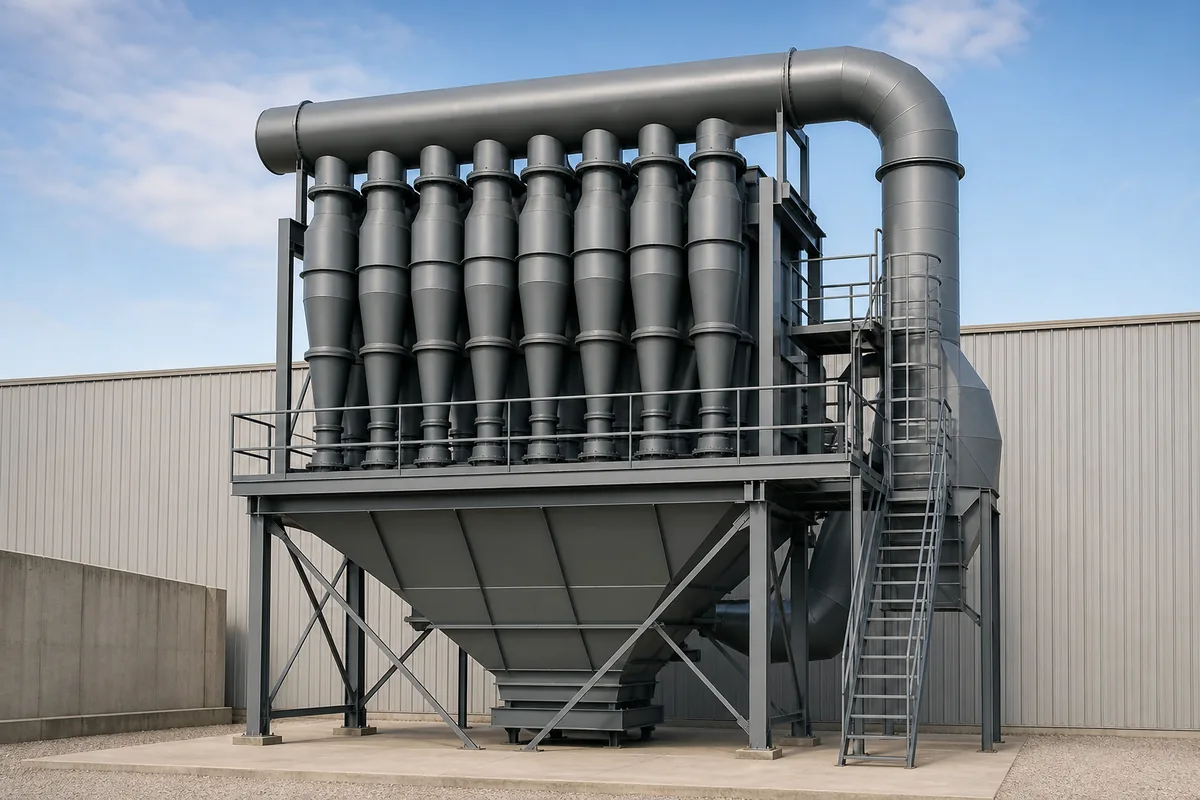 Industrial multi-cyclone dust collector system